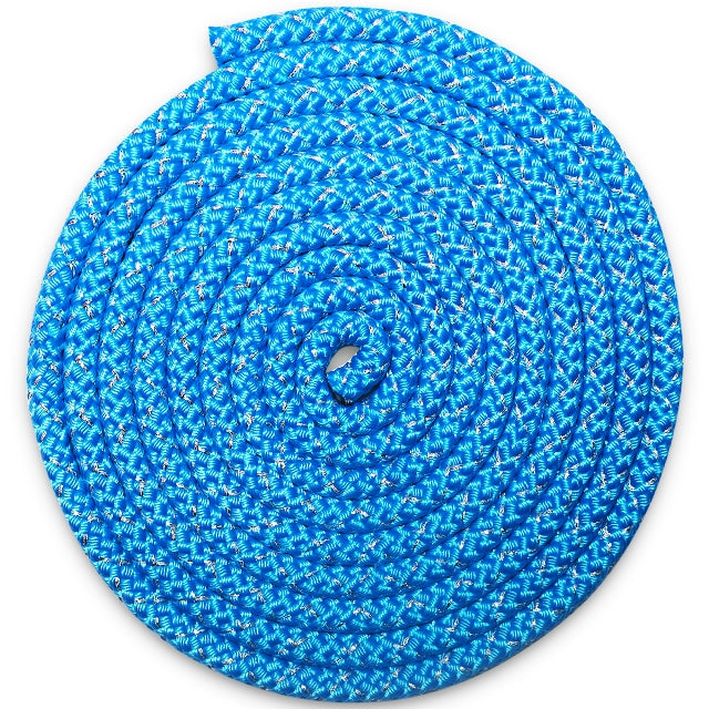 Pastorelli "New Orleans Metallic" Rope, Color: Light Blue - Silver; F.I.G. Approved