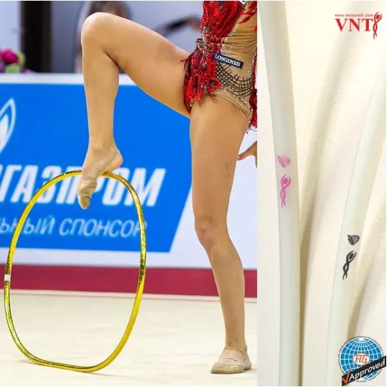 Venturelli Rhythmic Gymnastics Hoop F.I.G. Approved "Junior" White/Transparent; Round Section Diameter: 17mm; Size: 81 cm
