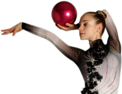 Pastorelli Rhythmic Gymnastics Ball Junior “Galaxy New Generation Glitter” – Color: Strawberry, 16 cm