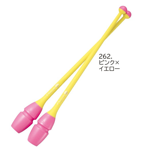 Chacott Clubs Junior "Rubber Clubs", Color: Pink-Yellow; F.I.G. Approved; Size 41 cm