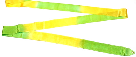 Osaki Rhythmic Gymnastics Double Color Ribbon; Model: MJ-715HG; Color: Light Green and Yellow; TOP QUALITY