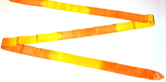 Osaki Rhythmic Gymnastics Double Color Ribbon; Model: MJ-715HG; Color: Orange and Yellow; TOP QUALITY