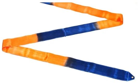 Osaki Rhythmic Gymnastics Double Color Ribbon; Model: MJ-715HG; Color: Blue and Orange; TOP QUALITY