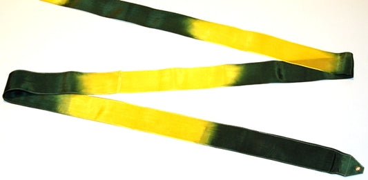 Osaki Rhythmic Gymnastics Double Color Ribbon; Model: MJ-715HG; Color: Dark Green and Yellow; TOP QUALITY