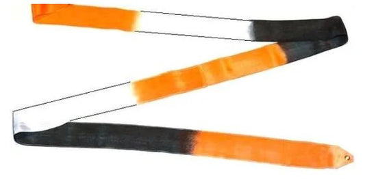 Osaki Rhythmic Gymnastics Triple Color Ribbon, Model: M-71AG; Color: Orange-Black-White; TOP QUALITY
