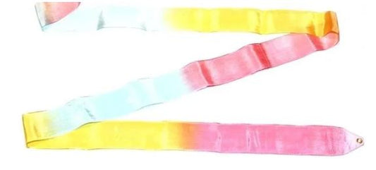 Osaki Rhythmic Gymnastics Triple Color Ribbon, Model: M-71AG; Color: Pink-Yellow-Light Blue; TOP QUALITY