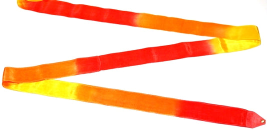 Osaki Rhythmic Gymnastics Triple Color Ribbon, Model: M-71AG; Color: Red-Orange-Yellow; TOP QUALITY