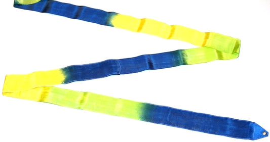 Osaki Rhythmic Gymnastics Triple Color Ribbon, Model: M-71AG; Color: Blue-Green-Yellow; TOP QUALITY