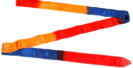 Osaki Rhythmic Gymnastics Triple Color Ribbon, Model: M-71AG; Color: Red-Blue-Orange; TOP QUALITY
