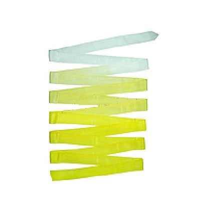 Osaki Gradual Rhythmic Gymnastics Ribbon, Model: M-726; Color: Yellow-White; TOP QUALITY
