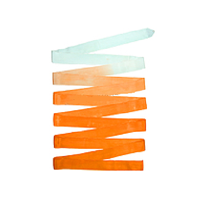 Osaki Gradual Rhythmic Gymnastics Ribbon, Model: M-726; Color: Orange-White; TOP QUALITY