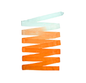 Osaki Gradual Rhythmic Gymnastics Ribbon, Model: M-726; Color: Orange-White; TOP QUALITY