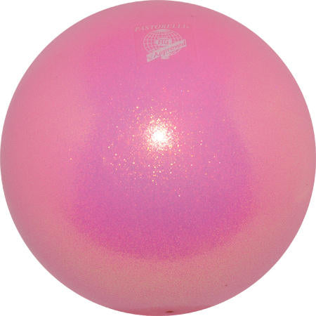 Pastorelli Rhythmic Gymnastics Ball “Galaxy New Generation Glitter” – Color: Light Pink, 18 cm; F.I.G. Approved