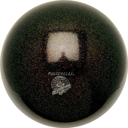 Pastorelli Rhythmic Gymnastics Ball “Galaxy New Generation Glitter” – Color: Black, 18 cm; F.I.G. Approved
