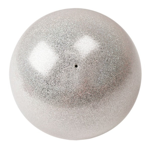 Pastorelli Rhythmic Gymnastics Ball Junior “Galaxy New Generation Glitter” – Color: Silver, 16 cm