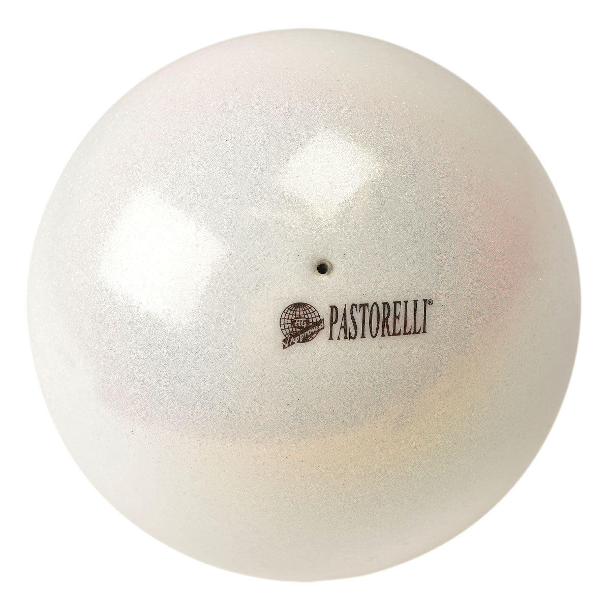 Pastorelli Rhythmic Gymnastics Ball "Galaxy New Generation Glitter" - Color: White; 18 cm; F.I.G. Approved