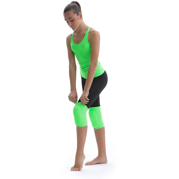 Pastorelli Rhythmic Gymnastics Junior Knee Pads Protectors (Pair), Color: Neon Green