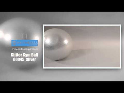 Pastorelli Rhythmic Gymnastics Ball Junior “Galaxy New Generation Glitter” – Color: Silver, 16 cm