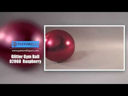 Pastorelli Rhythmic Gymnastics Ball “Galaxy New Generation Glitter” – Color: Raspberry, 18 cm; F.I.G. Approved