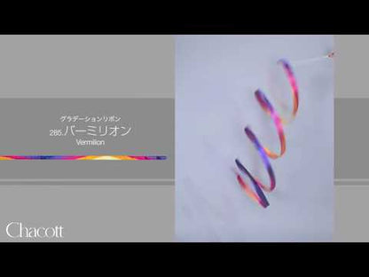 Chacott Rhythmic Gymnastics Gradation Ribbon, Color: "Vermillion"; FIG Approved