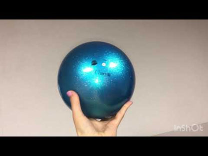 Chacott Rhythmic Gymnastics Ball “Jewelry” – Color: Turquoise Blue, 18.5 cm; F.I.G. Approved