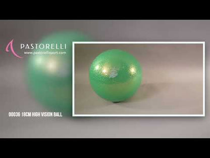 Pastorelli Rhythmic Gymnastics Ball “Galaxy New Generation Glitter” – Color: Fluorescent Green, 18 cm; F.I.G. Approved