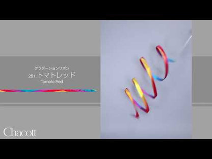Chacott Rhythmic Gymnastics Gradation Ribbon, Color: "Tomato Red"; FIG Approved